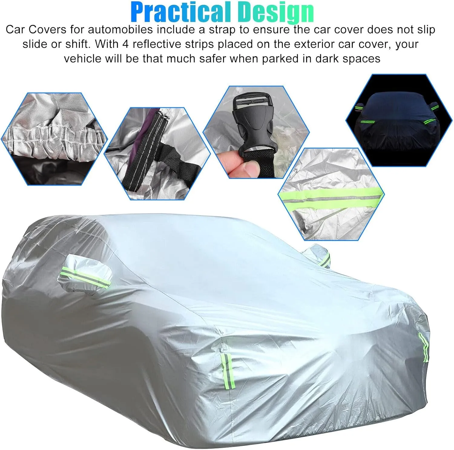 5-Layer All-Weather Waterproof Light-Weight Car Cover for Acura ILX.Full Car Cover Outdoor Waterproof Sun Rain Snow Hail Protection,with a Free Storage Bag (Silver 2013-2015)