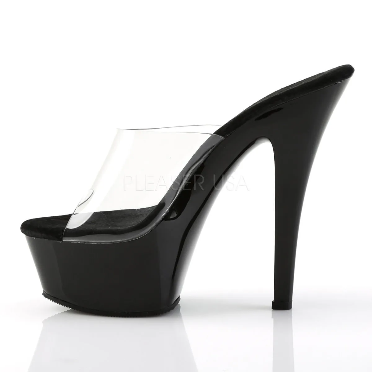 6 Inch Heel KISS-201 Clear-Black