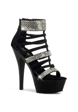 6" Heel, 1 3/4" PF Strappy Cage Sandal