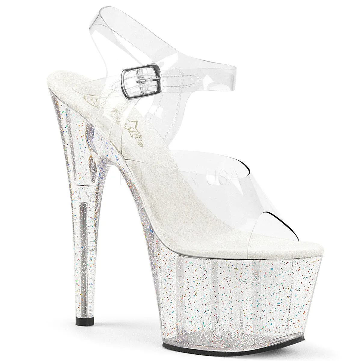 7 Inch Heel ADORE-708MG Clear