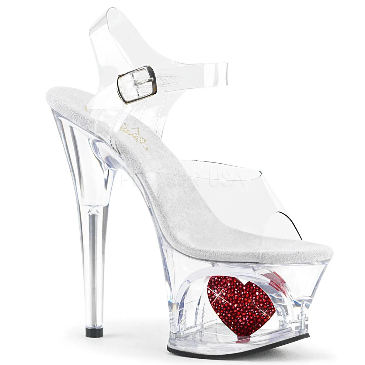 7 Inch Heel MOON-708HRS Clear Red