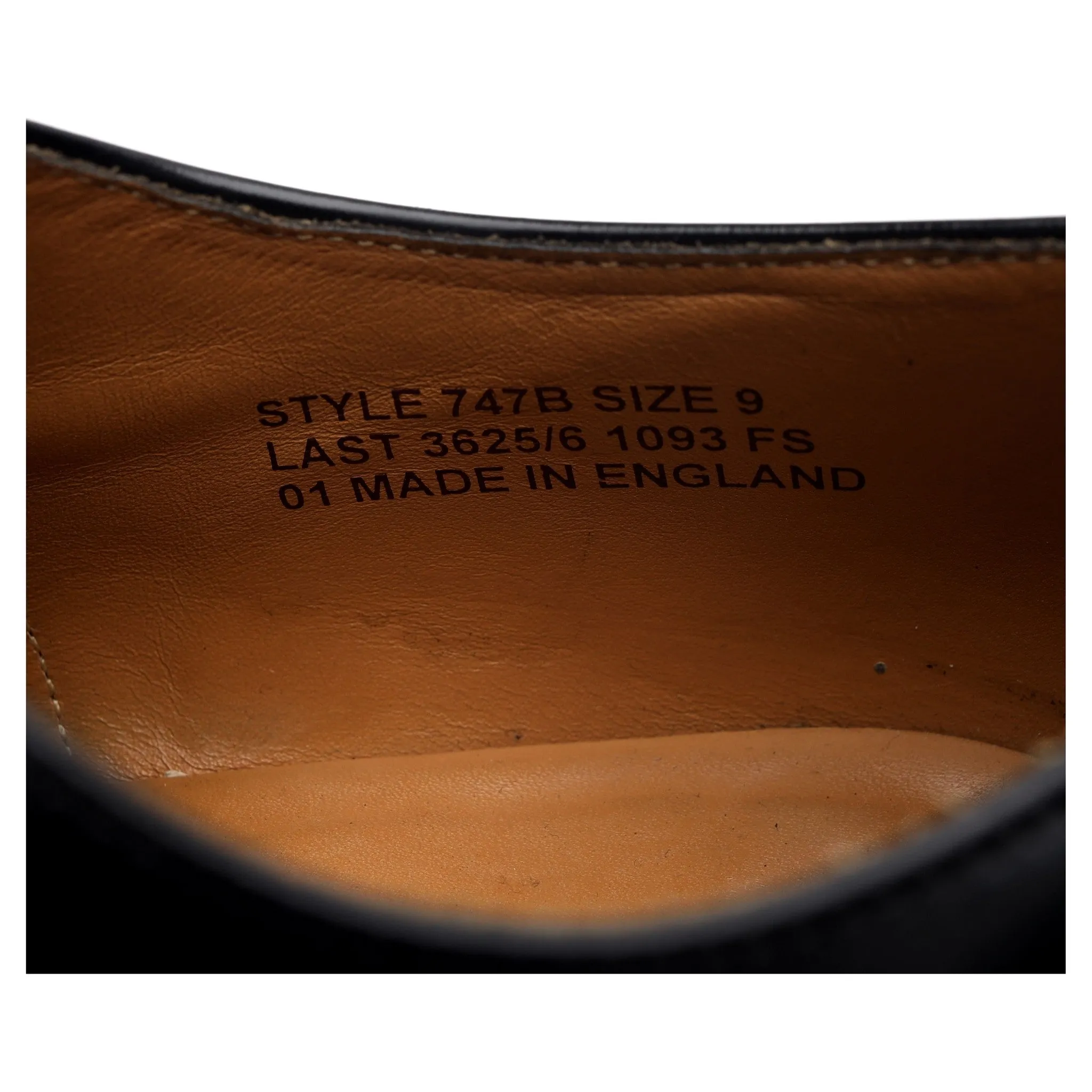 '747' Black Leather Oxford UK 9