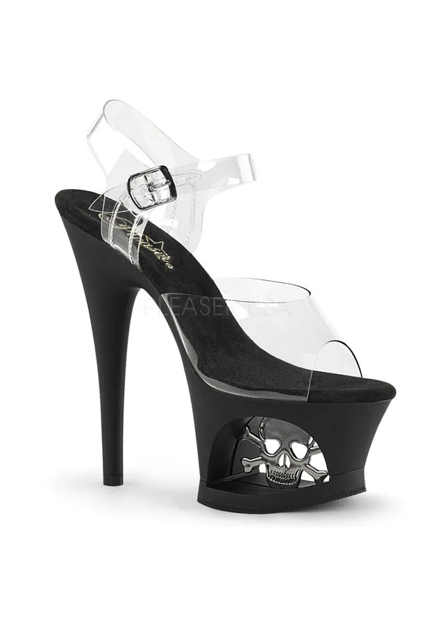 7" Heel, 2 3/4" Cut-Out PF Ankle Strap Sandal