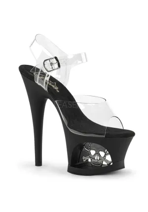 7" Heel, 2 3/4" Cut-Out PF Ankle Strap Sandal