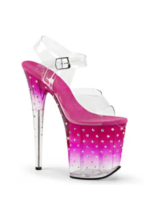 8" Heel, 4" PF Ankle Strap Sandal w/RS Studded Bottom