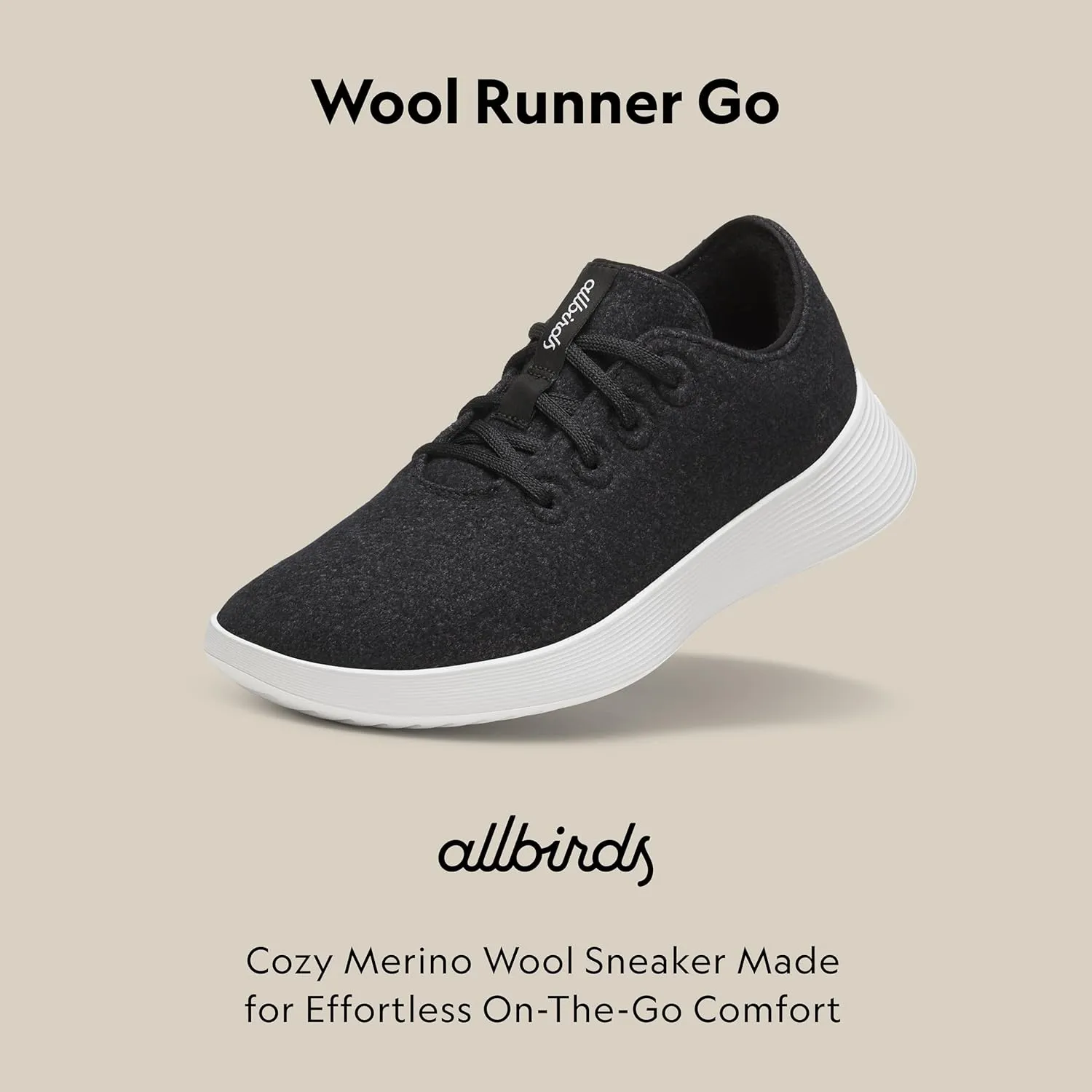 Allbirds Men's Wool Runner Go, Breathable Merino Wool Sneakers