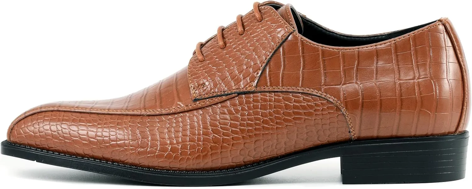 Amali Harvey Fashion Mens Dress Exotic Shoes Croco Lace up Oxford Formal Shoe for Men