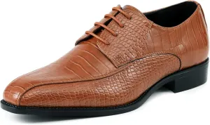 Amali Harvey Fashion Mens Dress Exotic Shoes Croco Lace up Oxford Formal Shoe for Men