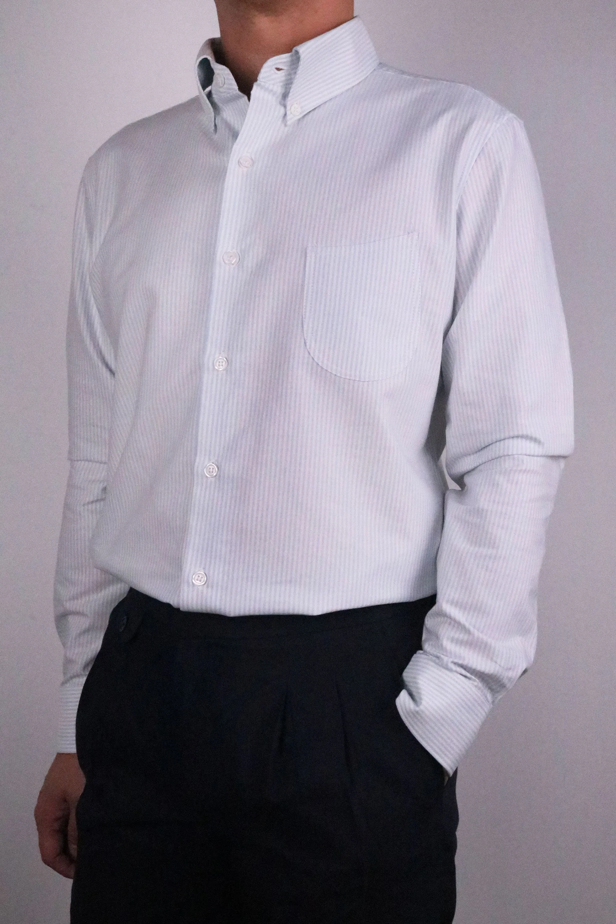 American Blue Pencil Stripe OCBD Shirt