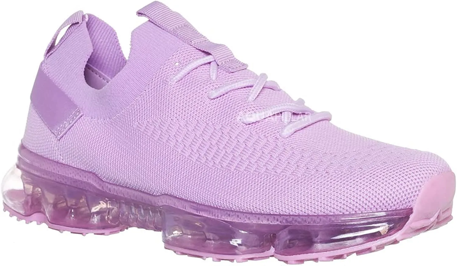 Aquapillar Stretch Elastic Mesh Sneaker - Festival Lace Up Rubber Air Bubble Cushion Lavender