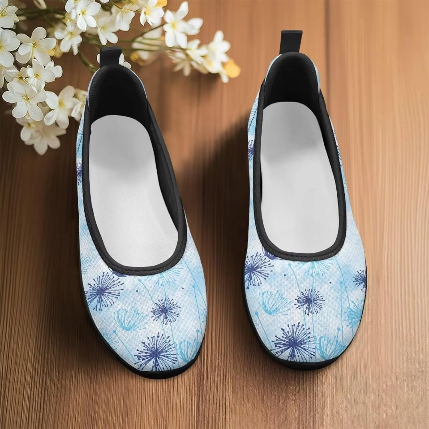 Art Travel Shoes for Women Slip On Casual Cozy Loafers Lightweight Comfort Fashion Sneaker for Women Holiday Shoes Print Series US Size 6-11