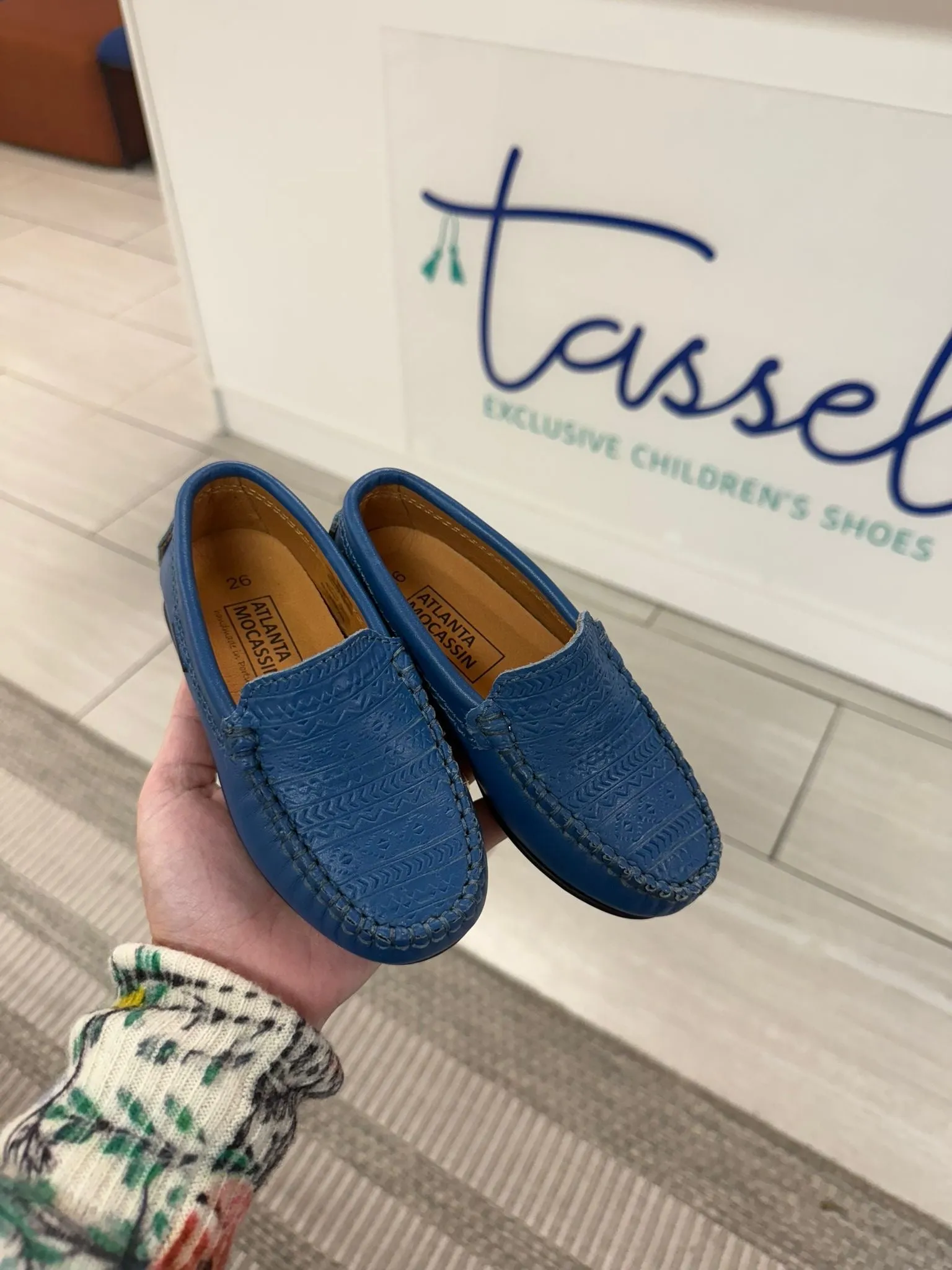 Atlanta Mocassin Royal Blue Stamped Loafer