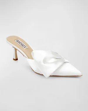 Badgley Mischka Alaya Silk Bow Mule Pumps