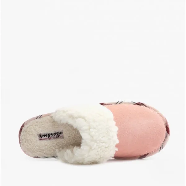 Barbour LYDIA Womens Faux Suede Mule Slippers Pink