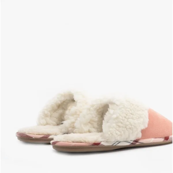 Barbour LYDIA Womens Faux Suede Mule Slippers Pink