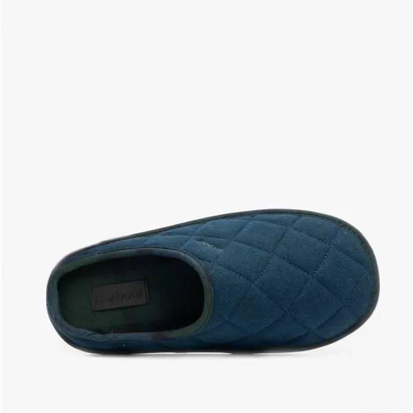 Barbour SWINBURNE Mens Wool Mule Slippers Navy