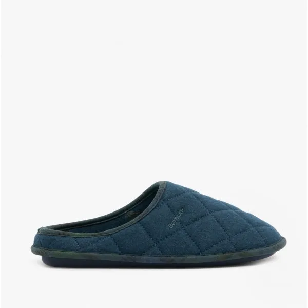 Barbour SWINBURNE Mens Wool Mule Slippers Navy