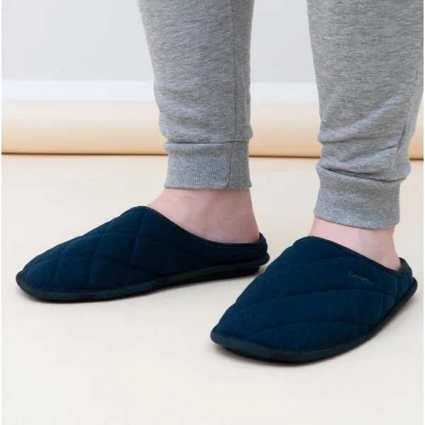 Barbour SWINBURNE Mens Wool Mule Slippers Navy