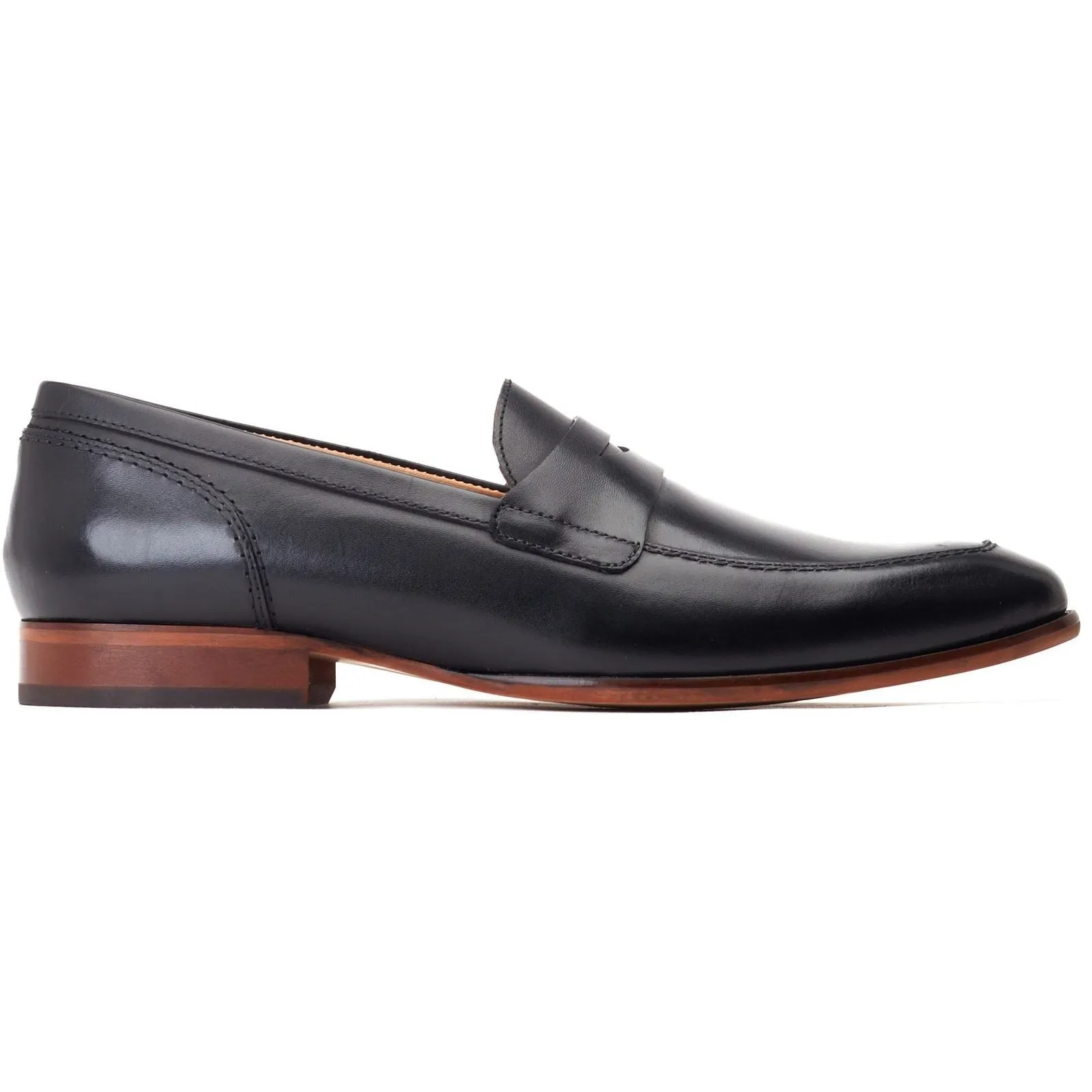 Base London Bruno Leather Men's Black Loafers