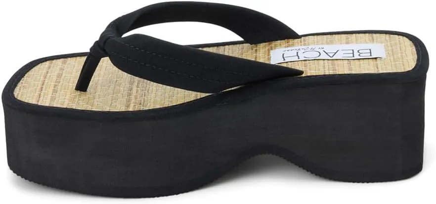 BEACH by Matisse Womens Vero Platform Flip Flop Casual Sandals Casual High Heel 3" & Up - Black