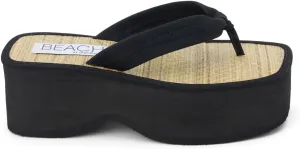 BEACH by Matisse Womens Vero Platform Flip Flop Casual Sandals Casual High Heel 3" & Up - Black