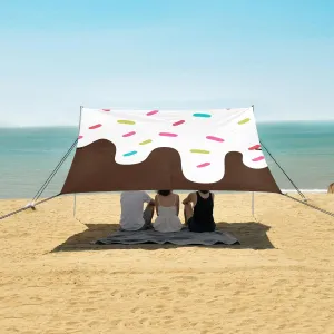 Beach Shade Tent with UPF50  UV Protection,Double Layer Ice Cream Lightweight Camping Sun Shelter for Outdoor,Camping Trips, Fishing, Backyard,Picnics,Easy Set Up and Carry 9x10.5 FT