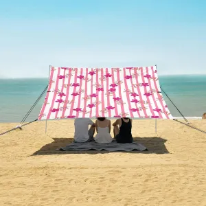 Beach Shade Tent with UPF50  UV Protection,Simple Outline Flower Pattern Lightweight Camping Sun Shelter for Outdoor,Camping Trips, Fishing, Backyard,Picnics,Easy Set Up and Carry 9x10.5 FT