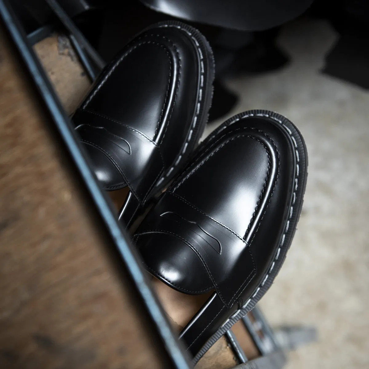 Black Hi-Shine Penny Loafer