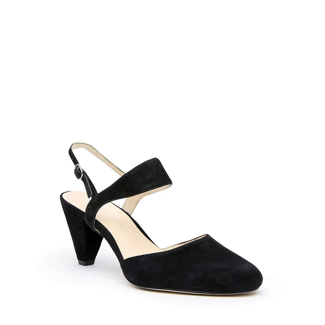 Black Suede Mule   Elsie Strap