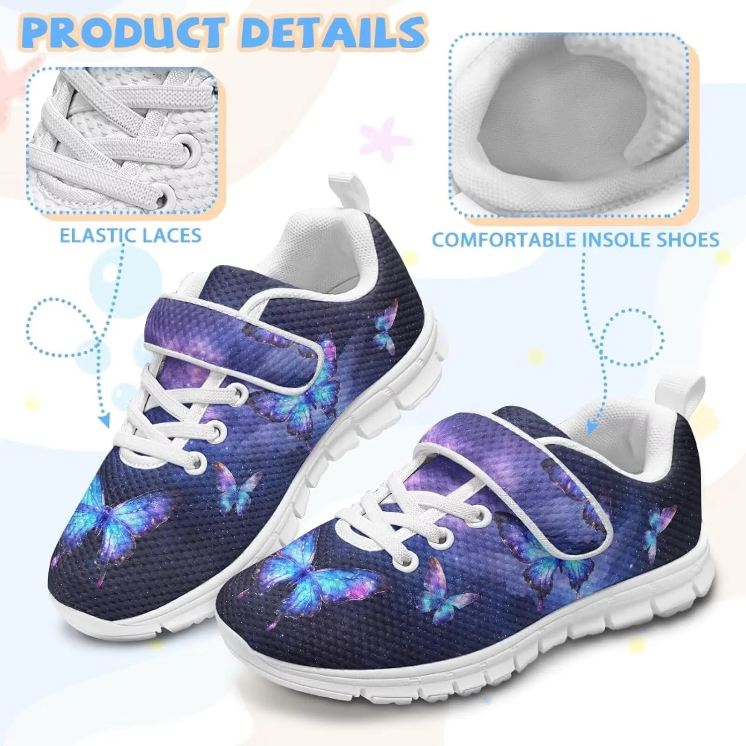 Boys Girls Animal Sneakers Lightweight Strap Athletic Running Shoes Breathable Sports Tennis Shoes for Kids US 11-15