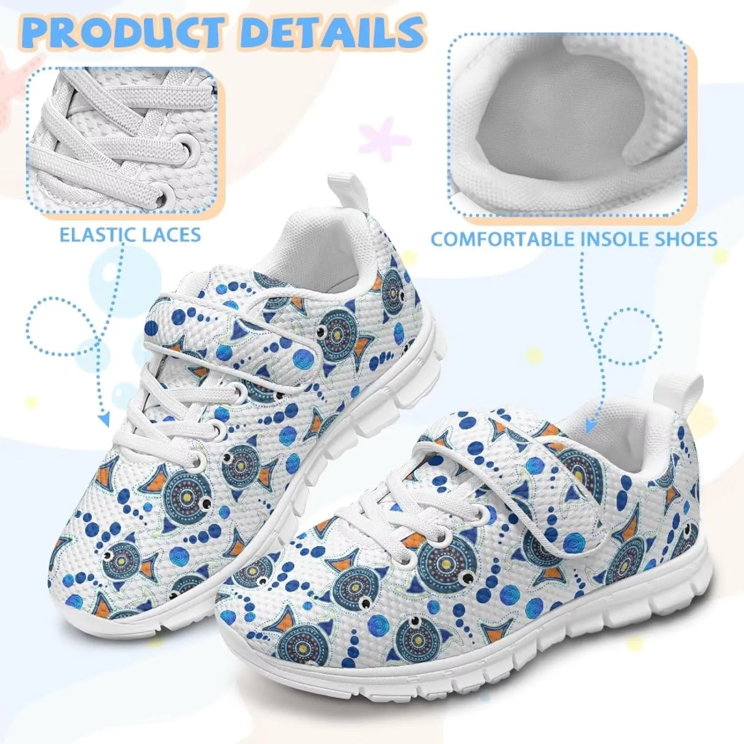 Boys Girls Animal Sneakers Lightweight Strap Athletic Running Shoes Breathable Sports Tennis Shoes for Kids US 11-15