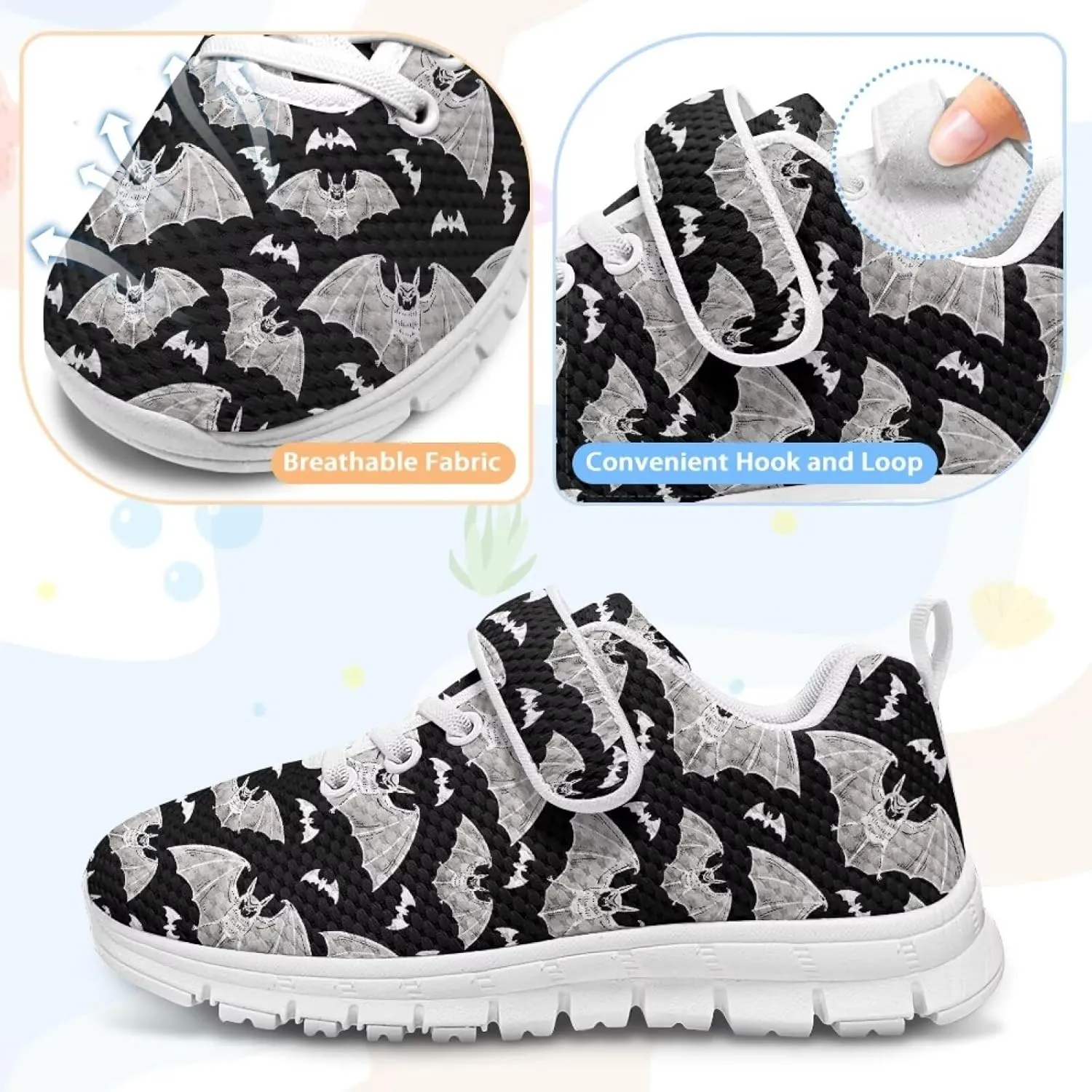 Boys Girls Animal Sneakers Lightweight Strap Athletic Running Shoes Breathable Sports Tennis Shoes for Kids US 11-15