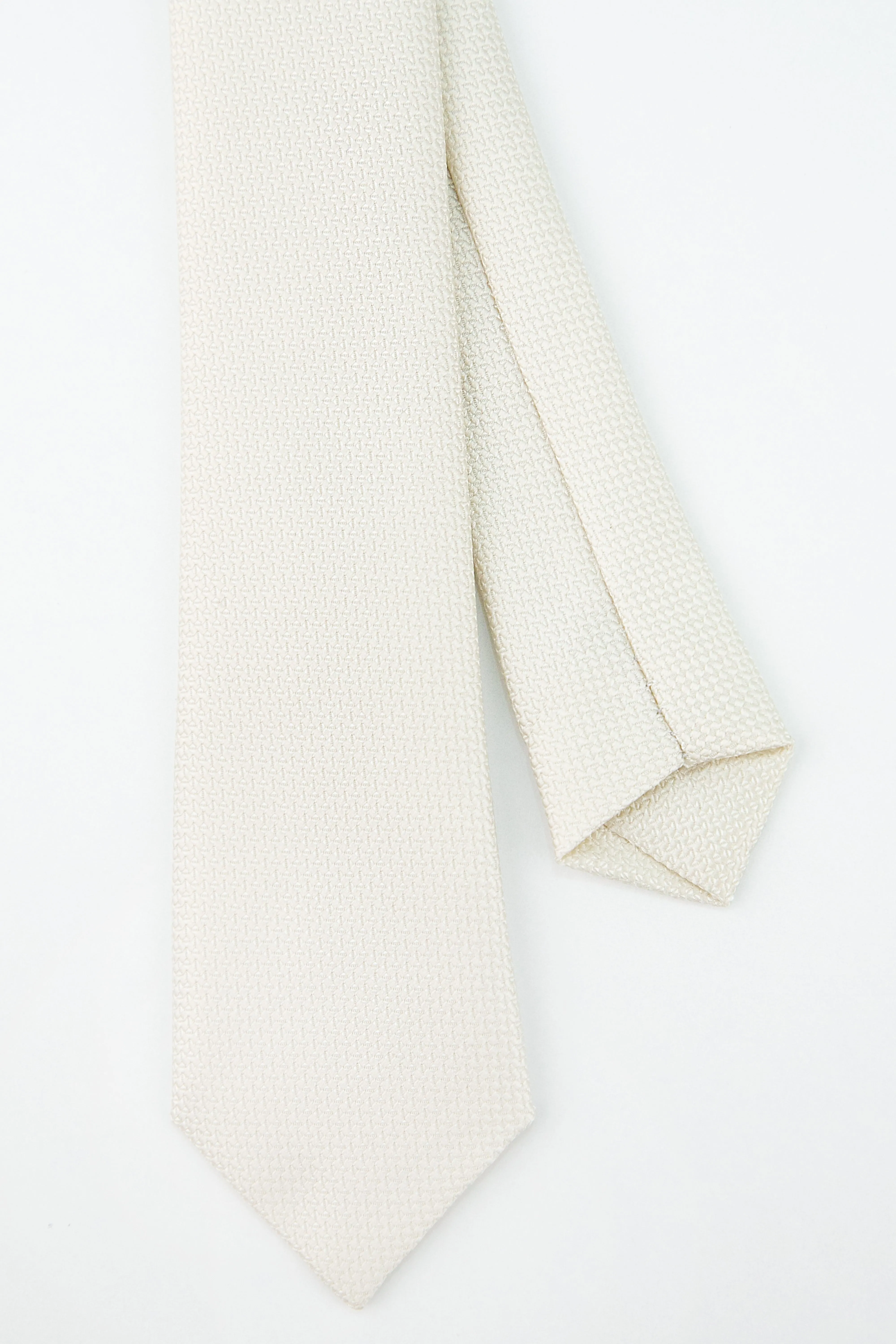 Boys' Oxford Weave Slim Tie Formal Neckwear - Ivory