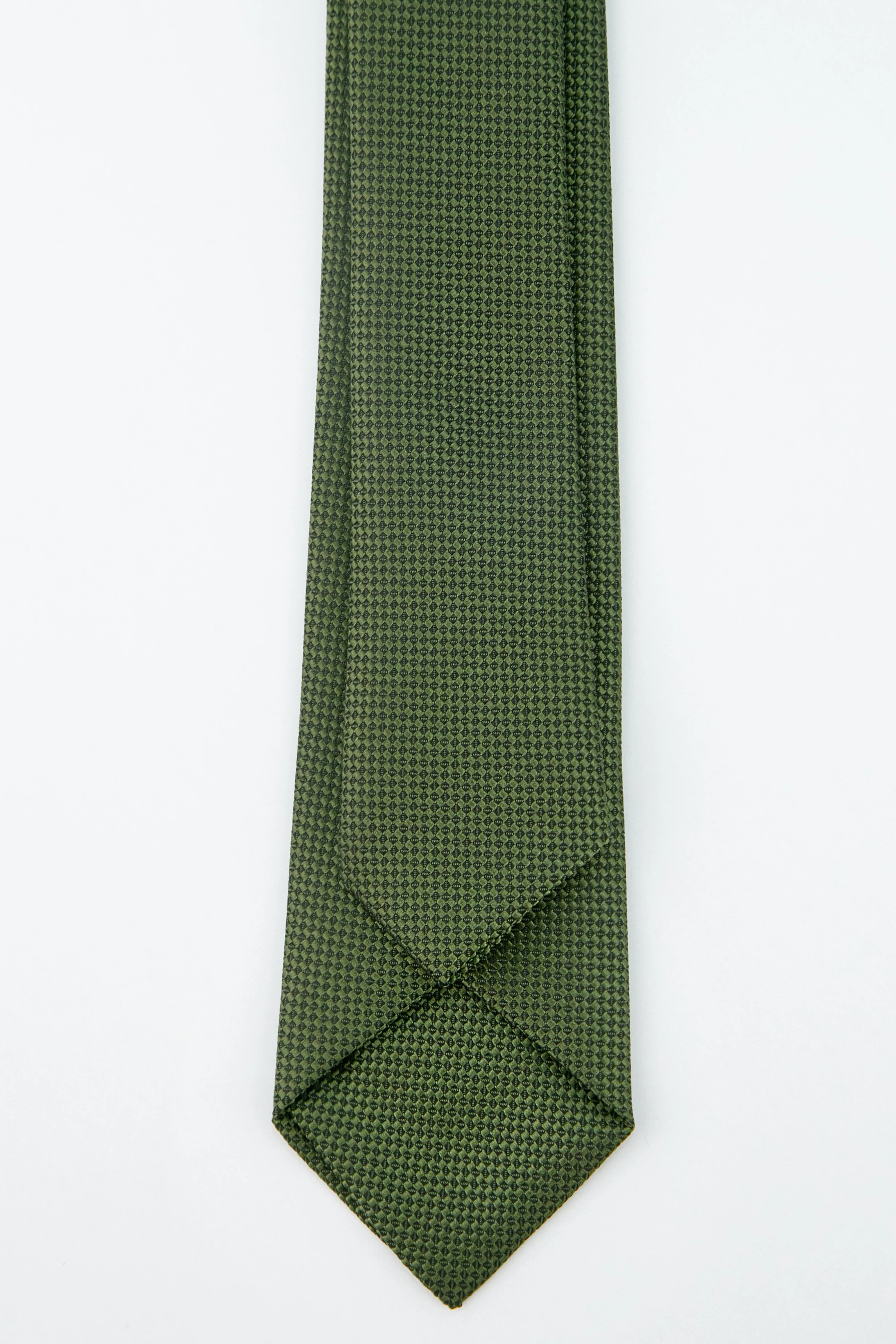 Boys' Oxford Weave Slim Tie Formal Neckwear - Khaki Green