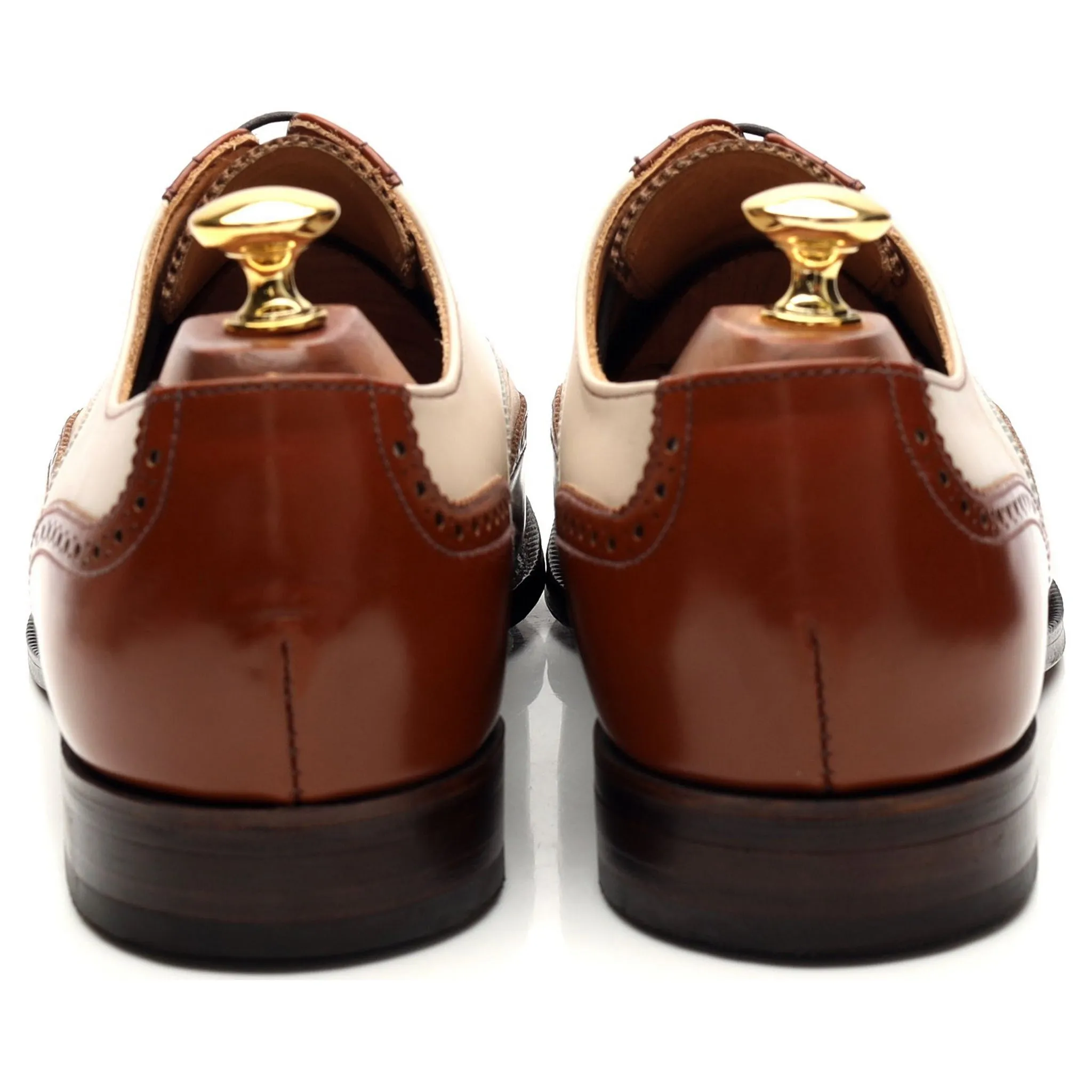 Brown White Leather Spectator Brogues UK 9 F