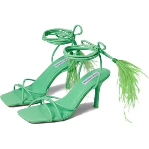 Bryden Green Feathered Heeled Sandals
