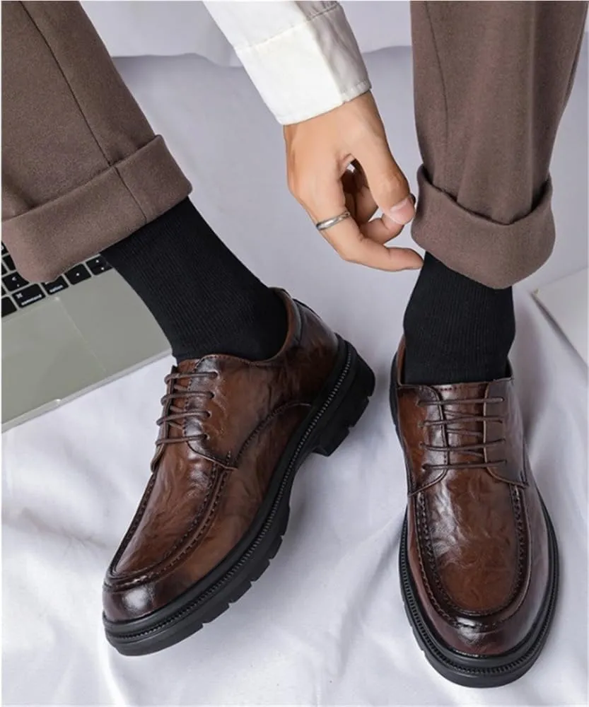 Business Casual Modern Work Wedding Shoes Men's Fashion Dress Oxford Style Formal Classic Lace Up