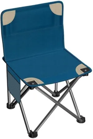 Camping Chair Folding Portable Outdoor Backrest Fishing with Side Pocket Lightweight Leisure Chairs Padded Deck for Ad
