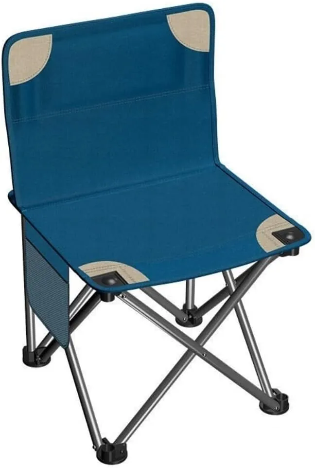 Camping Chair Folding Portable Outdoor Backrest Fishing with Side Pocket Lightweight Leisure Chairs Padded Deck for Ad