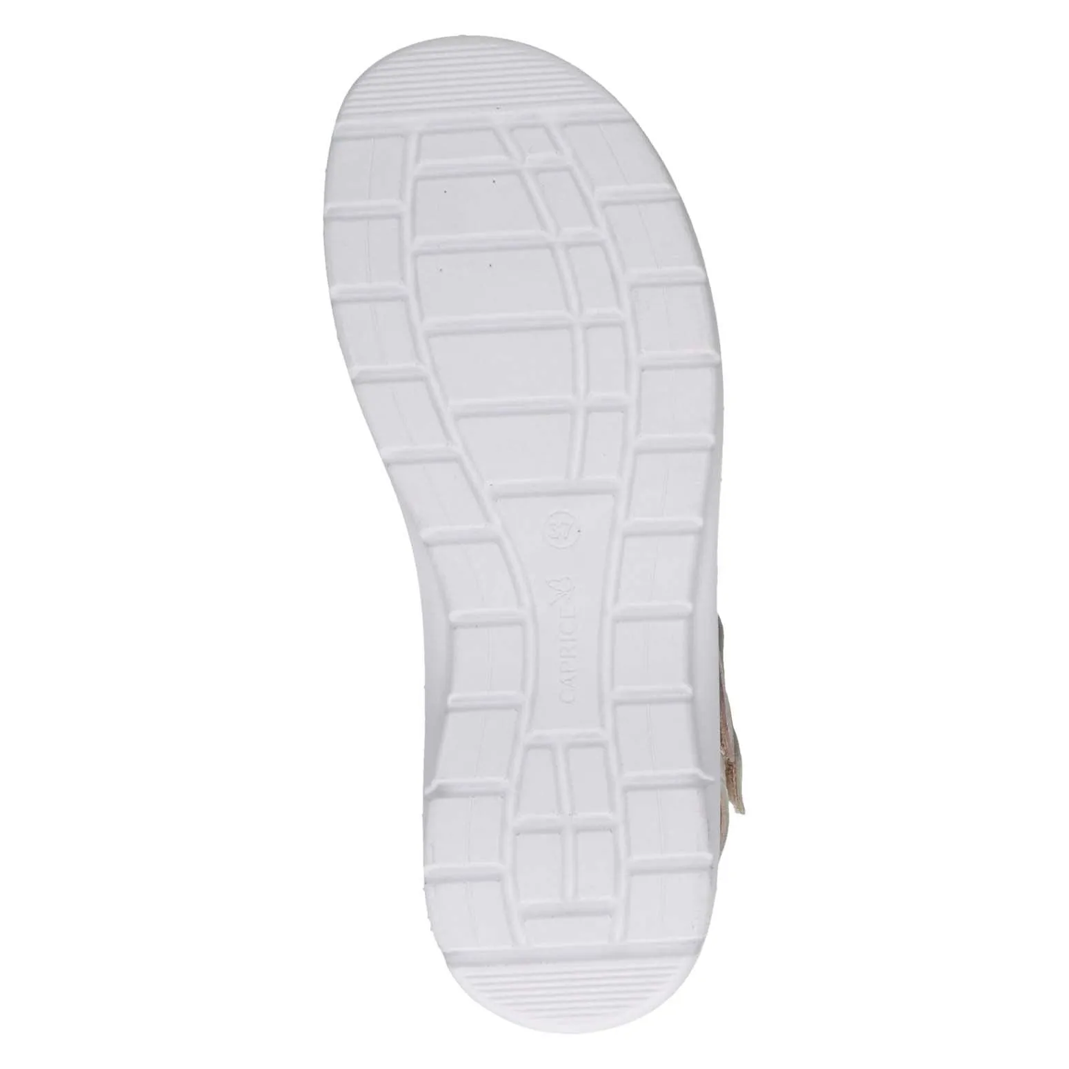 Caprice Low Heel Strappy Velcro Sandal Off White Comb
