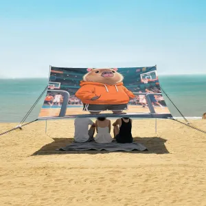 Capybara Basketball Player Beach Camping Tent Sun Shelter for Whole Family, Beach Shade Canopy with UPF50  UV Protection,Easy Set Up and Carry,Outdoor Shade for Trips, Fishing, Backyard Fun Pic