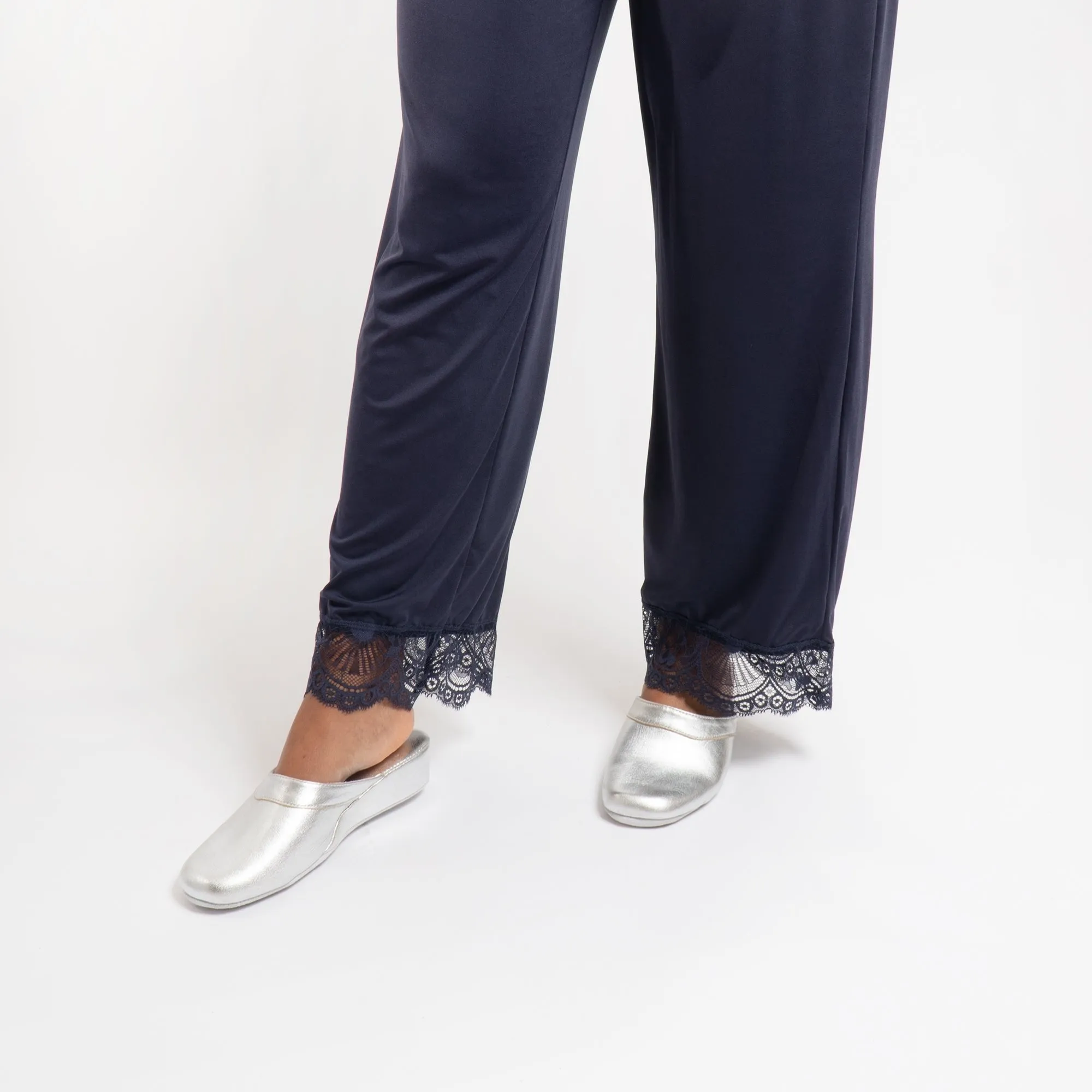 Chaleur FLORENCE Womens Mule Slippers Silver