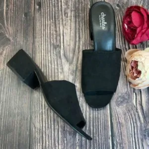 CHARLES Black Videl Dress Sandals 8M