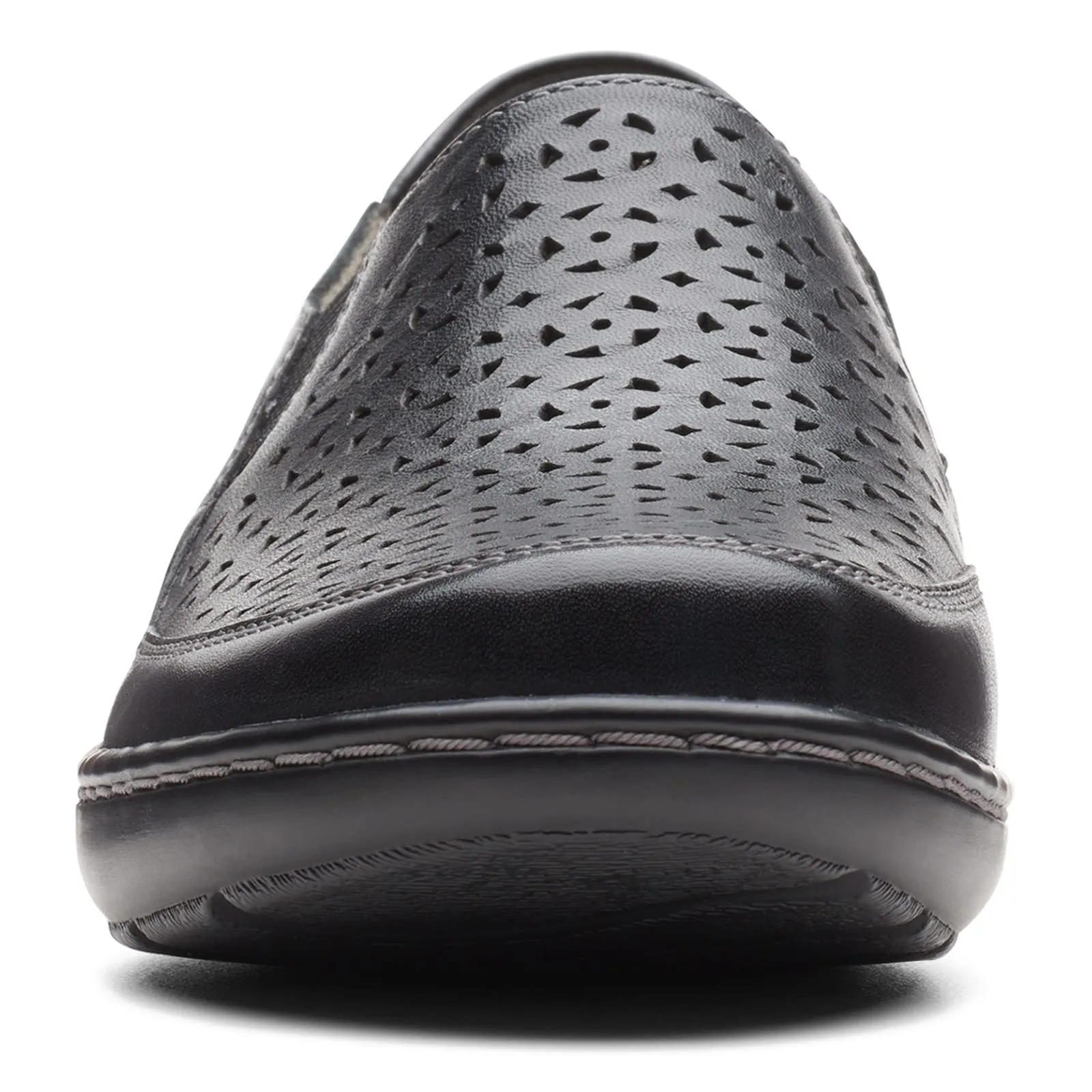 Clarks Cora Sky Loafer, Black Leather, 8 Medium