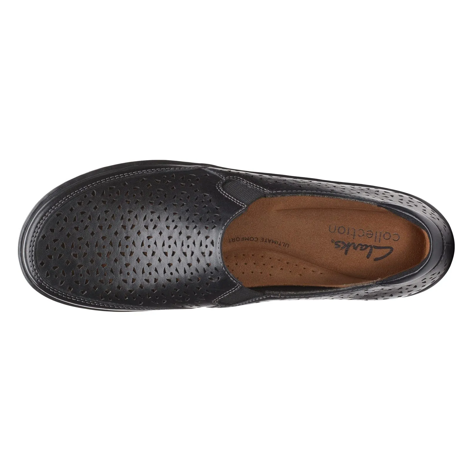Clarks Cora Sky Loafer, Black Leather, 8 Medium