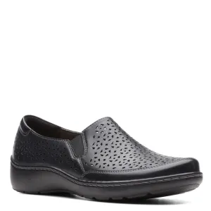 Clarks Cora Sky Loafer, Black Leather, 8 Medium