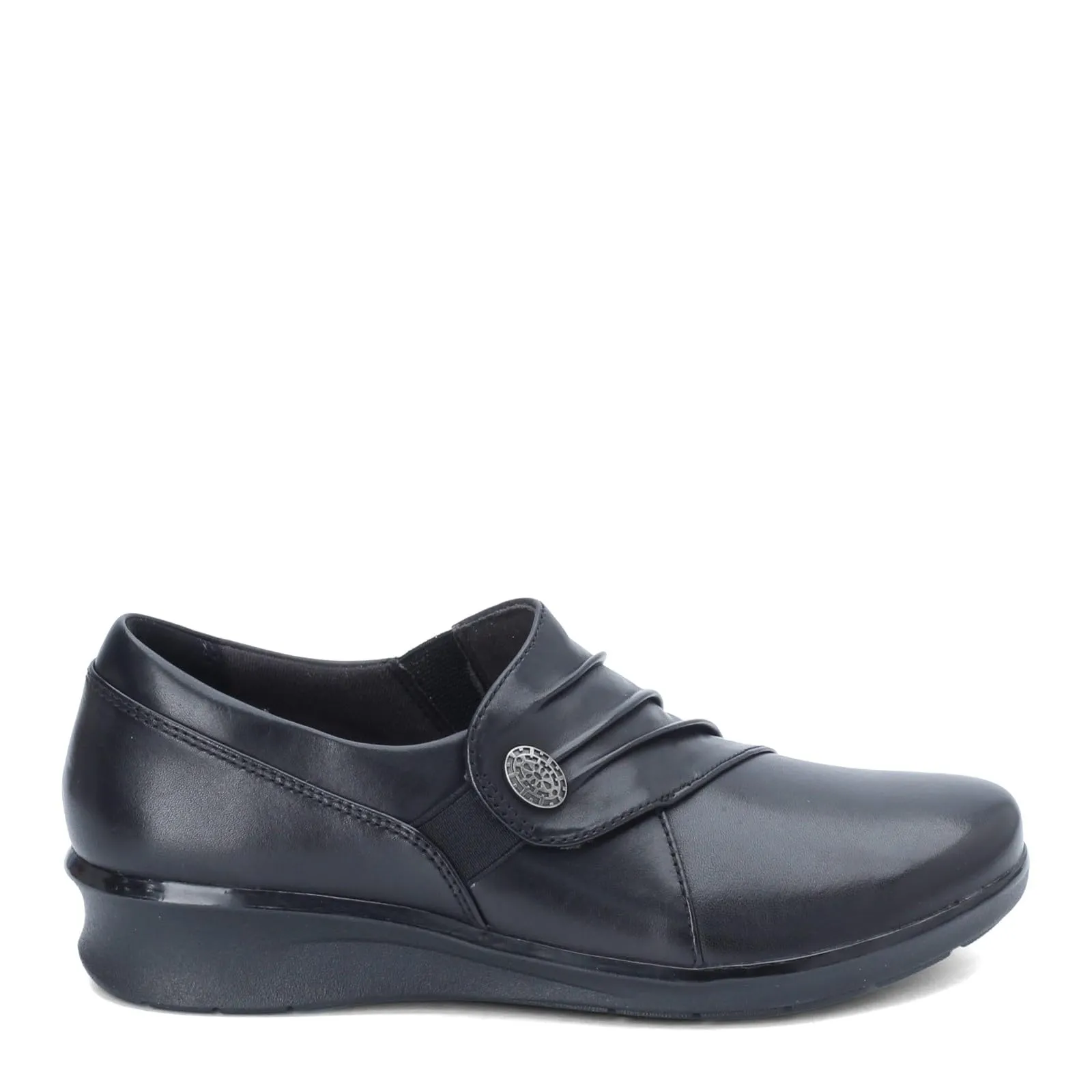 Clarks Women's Hope Roxanne Loafer, Black Leather, 10 M US