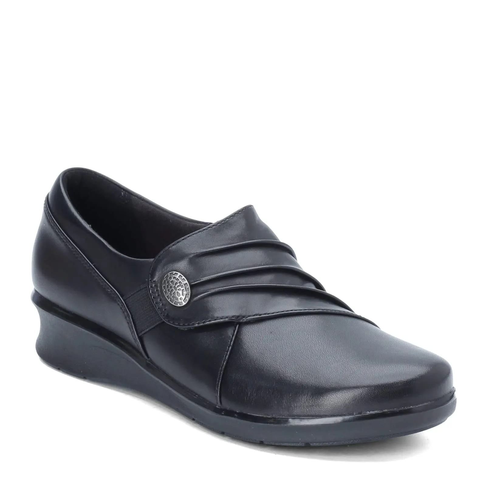 Clarks Women's Hope Roxanne Loafer, Black Leather, 10 M US