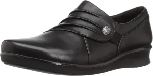 Clarks Women's Hope Roxanne Loafer, Black Leather, 5 M US