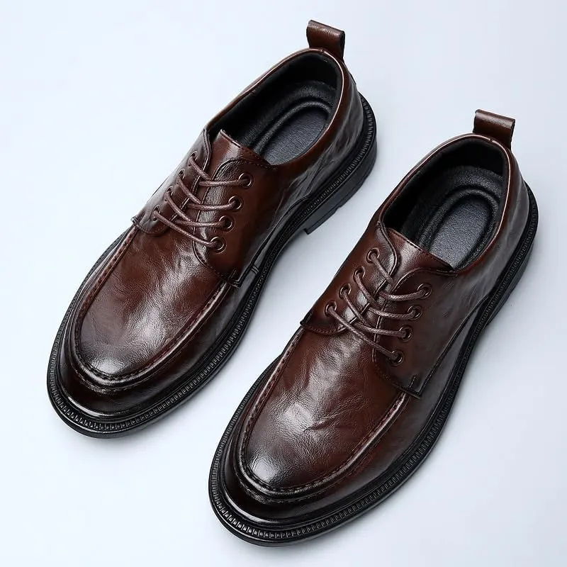 Classic Men's Leather Dress Shoes Formal Business Lace Up Men Derby Shoes Wingtip Brogue Shoes for Men(8)